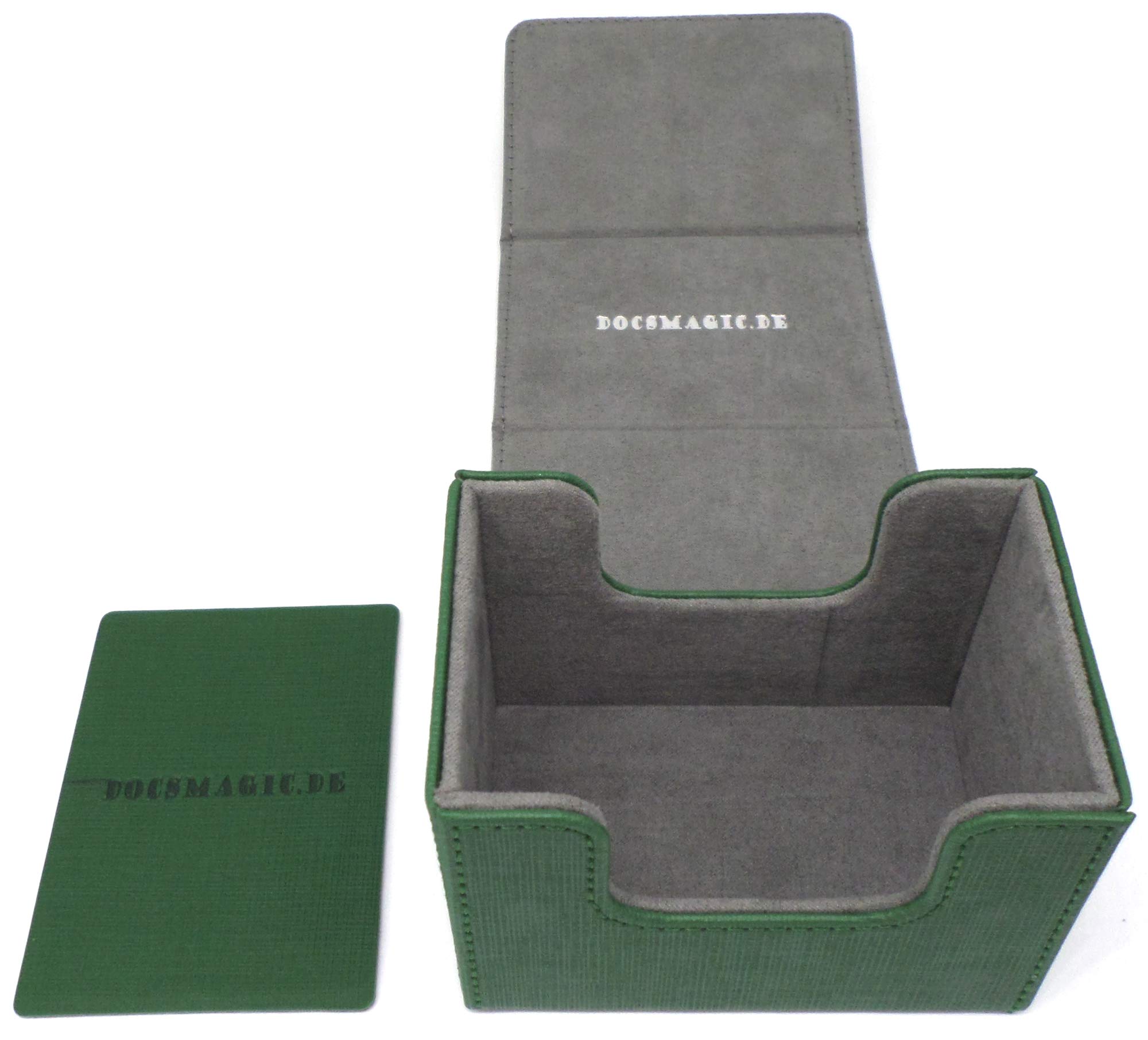 docsmagic.de Premium Magnetic Sideflip Box 80 Green + Deck Divider - MTG - PKM - YGO
