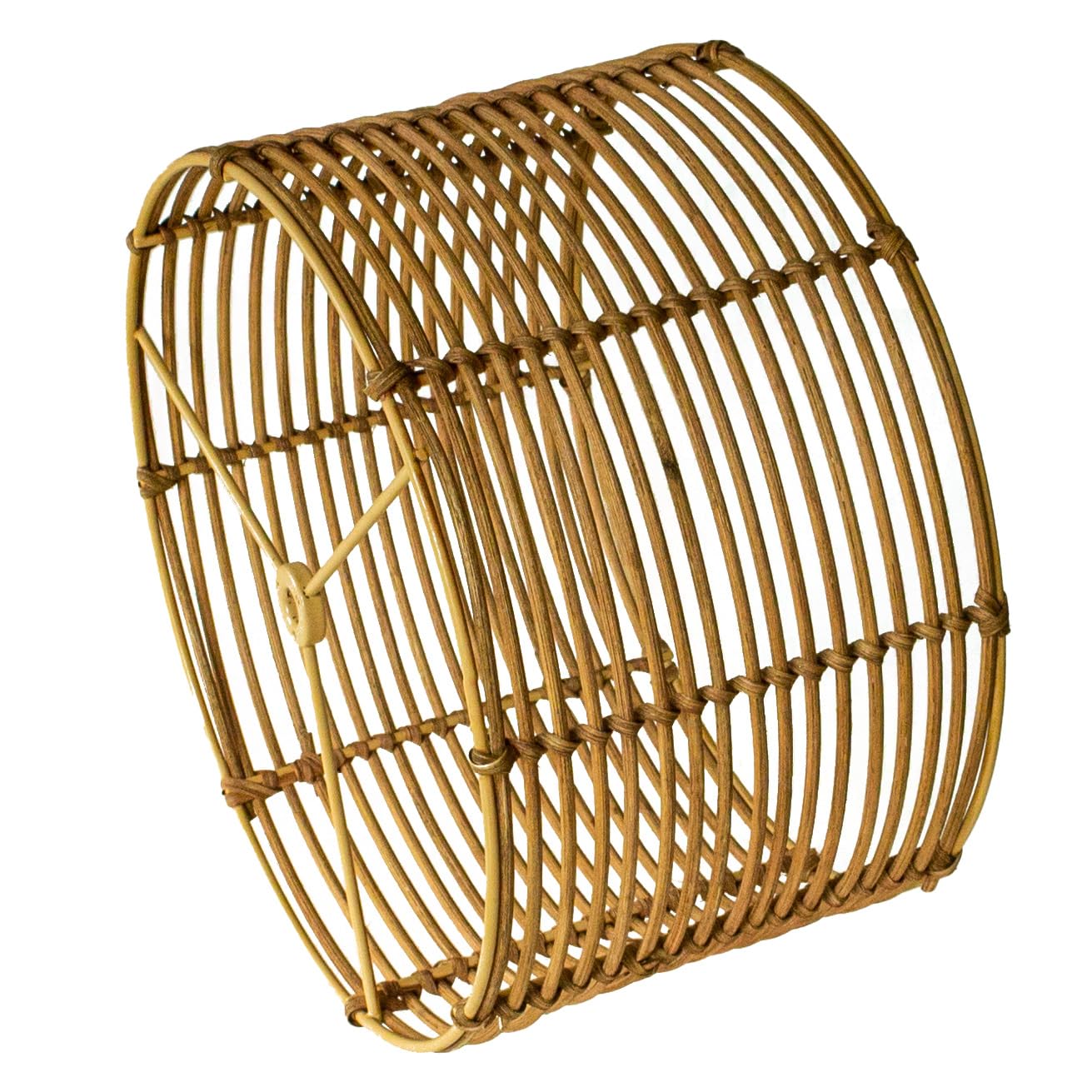 Photo 1 of Drum Lamp Shades,unique hand-woven rattan lampshade For Table/Floor Lamps,boho wicker round Lamp shade 11.02" Top x 11.02" Bottom x 6.5" High(Spider Fitter),
