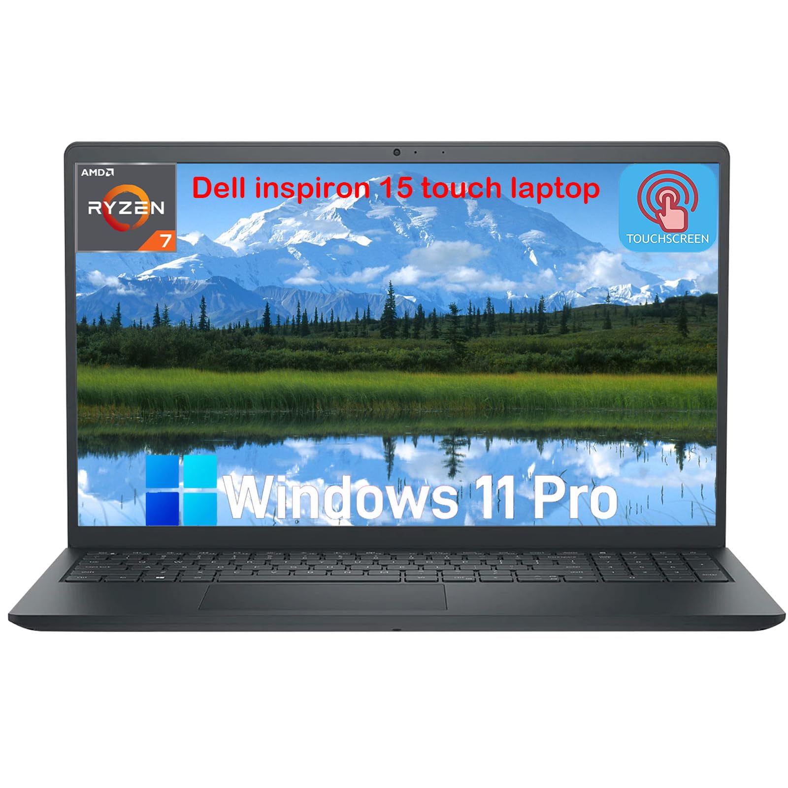 Dell Inspiron 15 Touchscreen Laptop Computer for Business, 160GB RAM, 5120GB SSD, Windows 11 Pro, AMD Ryzen 7 7730U, 15.6" WVA LED FHD Anti-Glare Display, Numeric Keypad, with Accessories Image