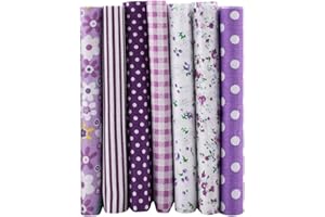 Cotton Fabric Squares, 25x25cm pre Cut Quilt Patches for Sewing, with Bright Color Flower Pattern, Suitable for Crafting and 