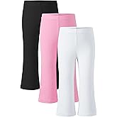 ZUEMET 3 Pack Toddler Girl Flare Pants Baby Girls Ribbed Leggings Infant Bell Bottoms Clothes Size 18M-5T