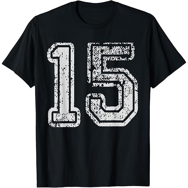 Amazon.com: Number 15 T-Shirt Vintage Fifteen Tee Sports Design T