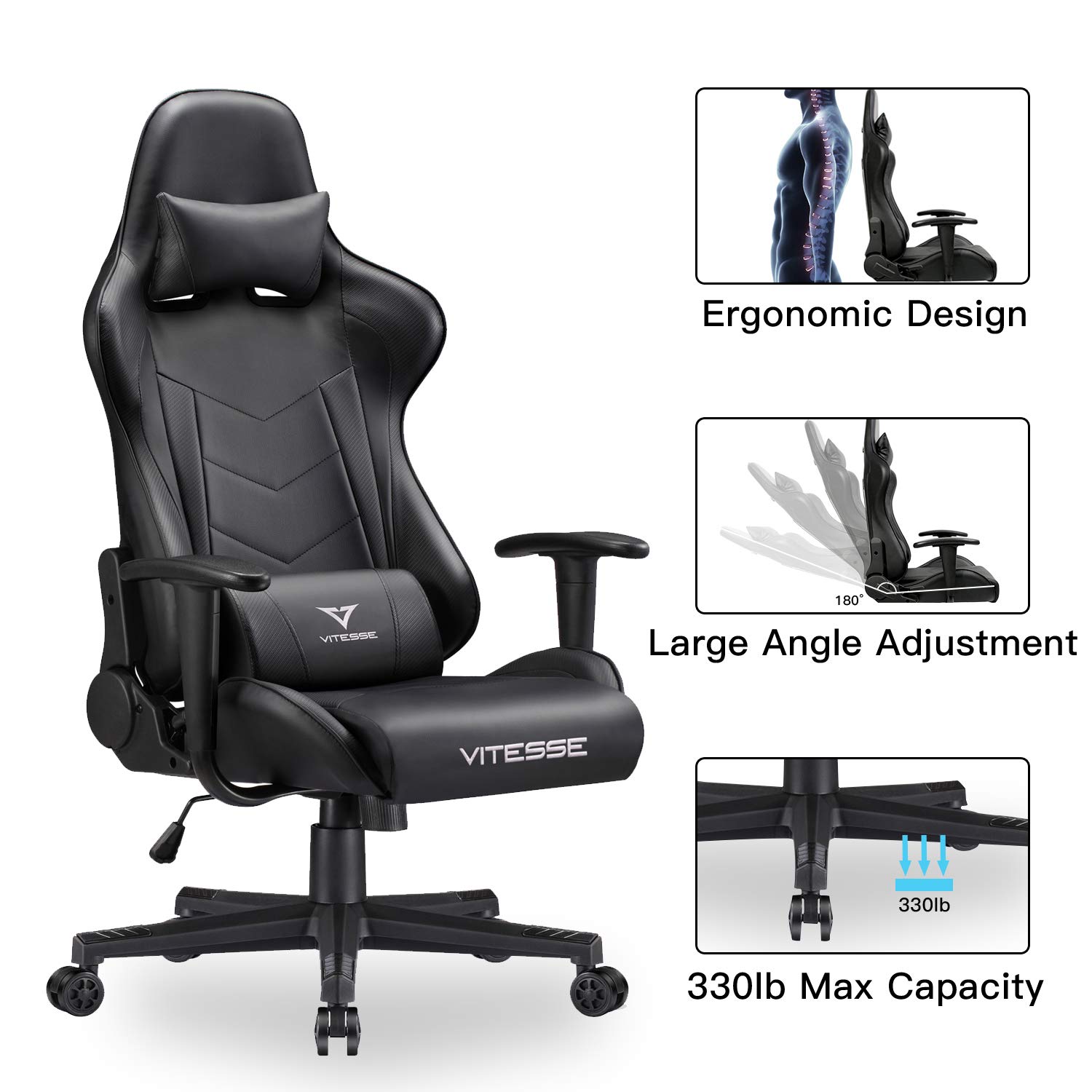 Best gaming chair carbon fiber leather rocking high back racing