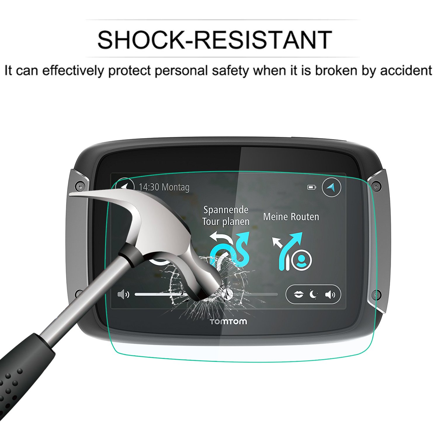 [2 piezas] LFOTPP Protector de Pantalla para TomTom Rider 40 42 410 400 420 450 Pelicula Protectora de Cristal Templado - 9H Anti-arañazos ...