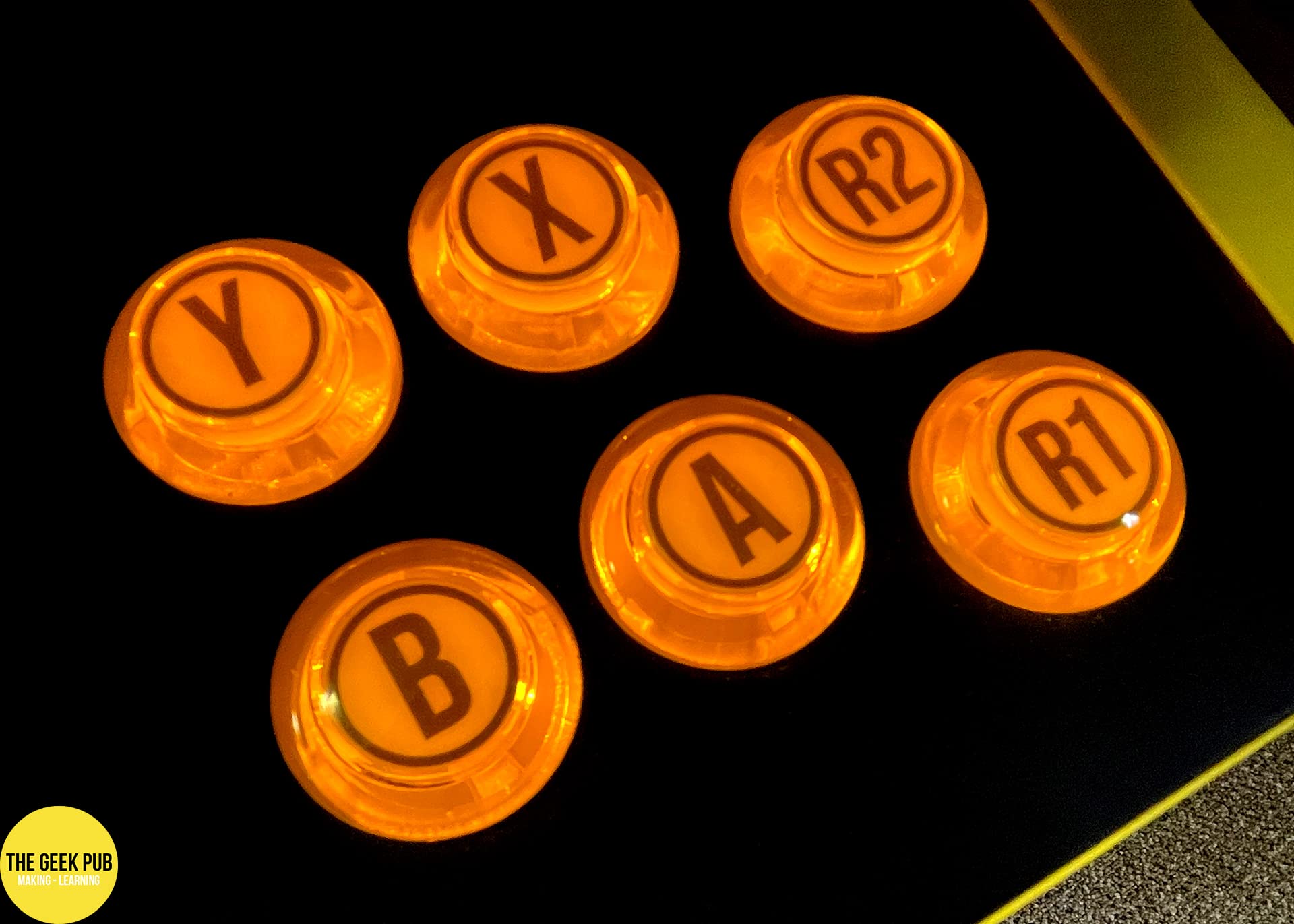 Die-Cut Arcade Button Labels (Clear) | Button Label Stickers for Arcade Cabinets | Arcade Button Cap Labels | 24mm and 30mm Button Caps