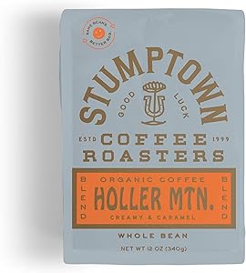 Stumptown Coffee Roasters, Medium Roast Organic Whole Bean Coffee - Holler Mountain 12 Ounce Bag with Flavor Notes of Citrus 