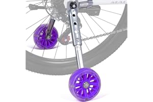 FORTOP Bike Training Wheels, Pair of Heavy Duty Rear with Stabilizers Mounted Kit for 16 18 20 22 inch Kids Boy Girls Variable Bike (Purple)