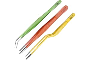 HADIZ Garden Tweezers set of 3,15cm Size Stainless Steel for Succulents & Cactus Plant Care and Maintenance Multi Purpose Tools