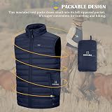 33,000ft Men's Lightweight Gilet Packable Quilted Vest Dark Blue L view 3