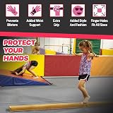 SAWANS Leather Palm Grips for Kids Pink White Gymnastics Training Palm Protector view 4
