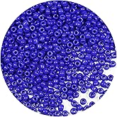 Bala&Fillic Opaque Dark Blue Color 4mm Seed Beads About 1200pcs/100Grams in Bag, 6/0 Glass Craft Beads for Making Bracelet and Necklace (Dark Blue -4mm)