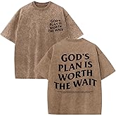 Wrenpies Christian Faith Shirts for Men Jesus God Bible Verse Inspirational Religious Graphic Tees Acid Wash Vintage Tshirt