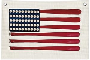 ICEWHITEY Baseball Wall Decor, Baseball Room Decor for Boys, Vintage Base Ball Bat American Flag Hanging Canvas Banner Flag Wall Art Decor for Kids Boys Nursery Room Bedroom Playroom, 20x30 in