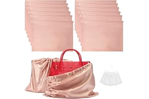 GDBEH 12 Pack Dust Bags for Handbags Travel Storage Pouch Silk Cloth Bag With Drawstring Large Storage Pouch for Handbag Purse Shoes Boots