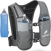 SWIFTVEST Running Phone Holder Vest with 500ml/17oz Water Bottle | Reflective Hydration Vest | Adjustable | Light | 6 Pockets for Running Accessories | Unisex