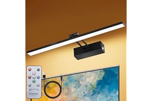 YQNLIFA Picture Light, 5200mAh Battery Operated Painting Lights with Remote Control and Timer, 300LM 3000K Metal 16” Dimmable High Brightness Art Light with 48 Lamp Bead for Frame and Photo (Black)