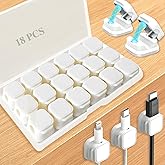 18 Pack Cord Organizer Holder, Magnetic Cable Clips Management, Easy Adhesive Phone Charging Cable Keeper, Hide Or Organize Desk Cable for Kitchen, Office, Car, Nightstand(White)