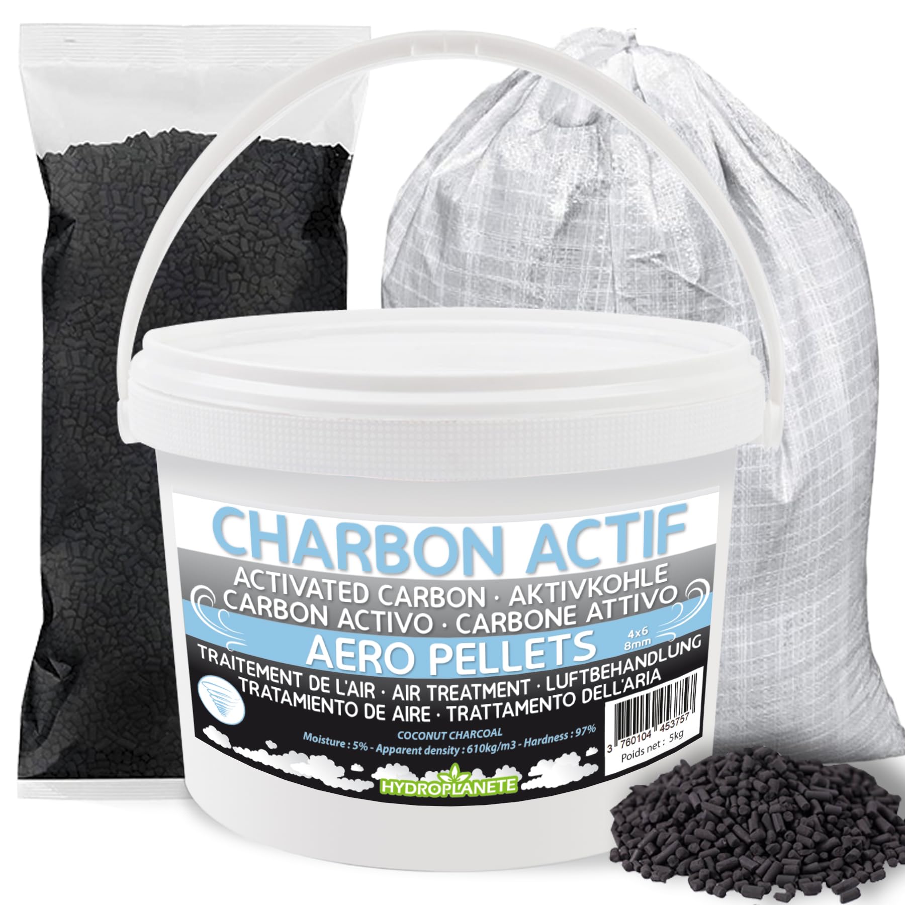 Activated Carbon Granules 1kg / 2kg / Bucket 5kg / 10kg / Bag of 25kg - High Purity Granules Air Purification Carbon Filter Aquarium Wine Cellar Cooker Hood (1kg)