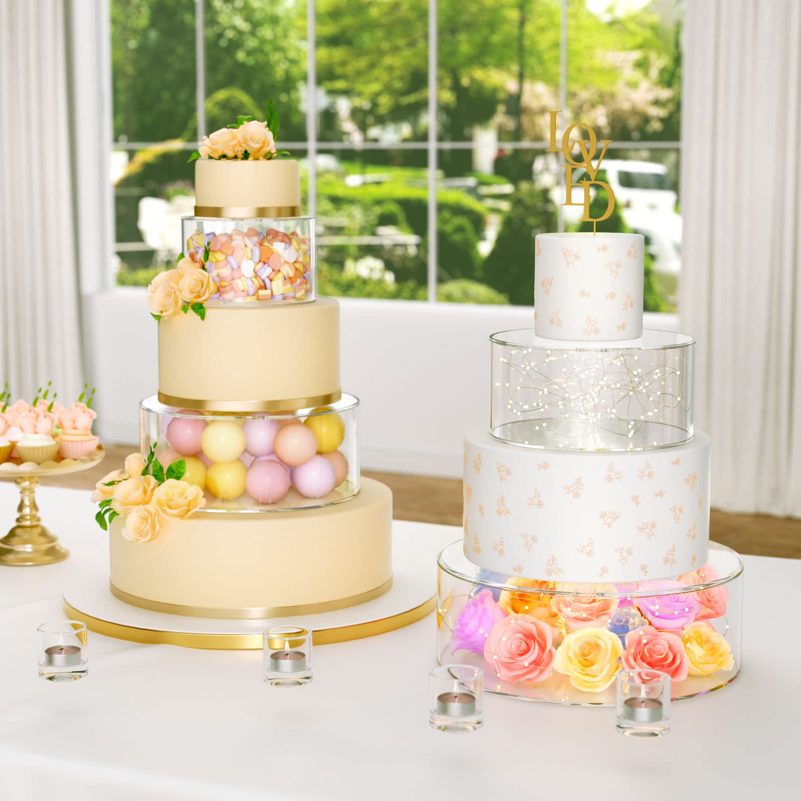 Mua NPPLUS 2PCS Acrylic Fillable Cake Stand Cake Riser Cake Tier, Round ...