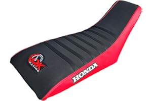QK RACING TRX 400ex TRX400ex TRX 400 EX Multi Grip Seat Cover - Compatible Fit for 1999-2007 Hond@ TRX 400EX Wheeler Quad (RED/All Black TOP)