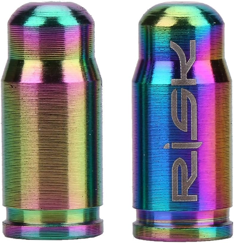 2 x Titanium Alloy Gas Valve Caps for Road Mountain Bikes (Colour: Multicoloured), Multicolored