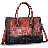 Genuine Leather Purses and Handbags for Women Vintage Real Leather Tote Bag Shoulder Bag Top Handle Satchel Purse