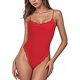 GUXIMIAR Women’s Lace Body Suits Square Neck BodySuit Sexy Backless Thong Cami bodysuit Spaghetti Strap Going Out Tops