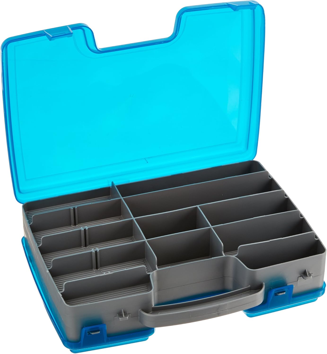 Plano Large 2 Sided Tackle Box, Metallic Gray & Blue, Medium: Sports & Outdoors
