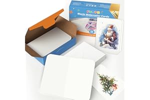 Funto Blank Watercolor Cards and Envelopes, 50 Cards, 5x7'', 140lb/300gsm, White, Acid-Free, Heavyweight Paper for All Occasions