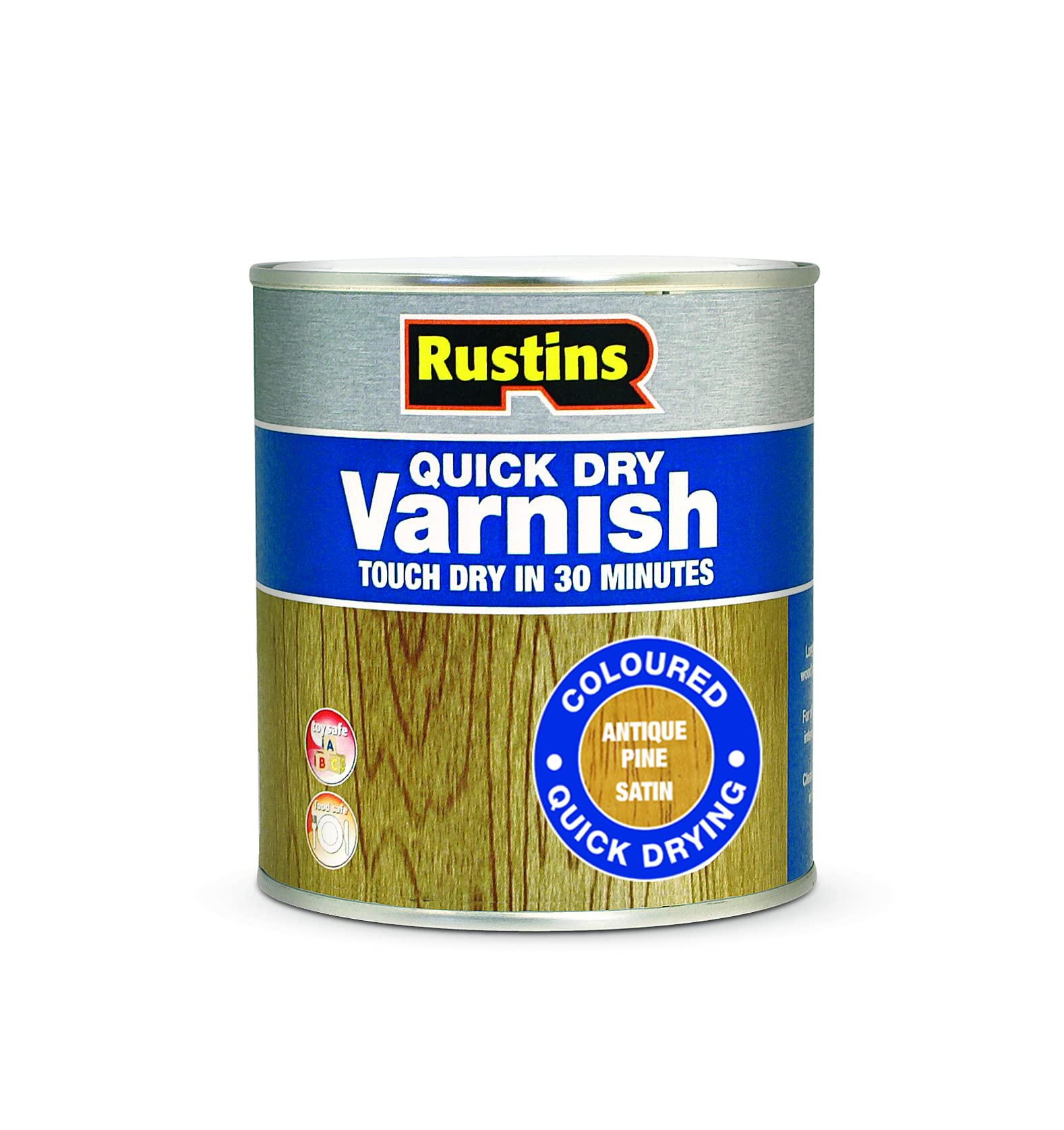 RUSTINS Quick Dry Varnish, Satin Antique Pine, 1 L