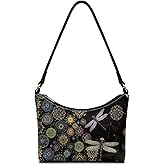 FANCOSAN BLeather Underarm Bag for Women Shoulder Handbag with Zipper Fashion Travel Purse