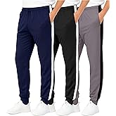 Real Essentials 3 Pack: Boys' Athletic Jogger Sweatpants - Kids Teens Youth Active Sports Pants with Pockets (Sizes 5–18)