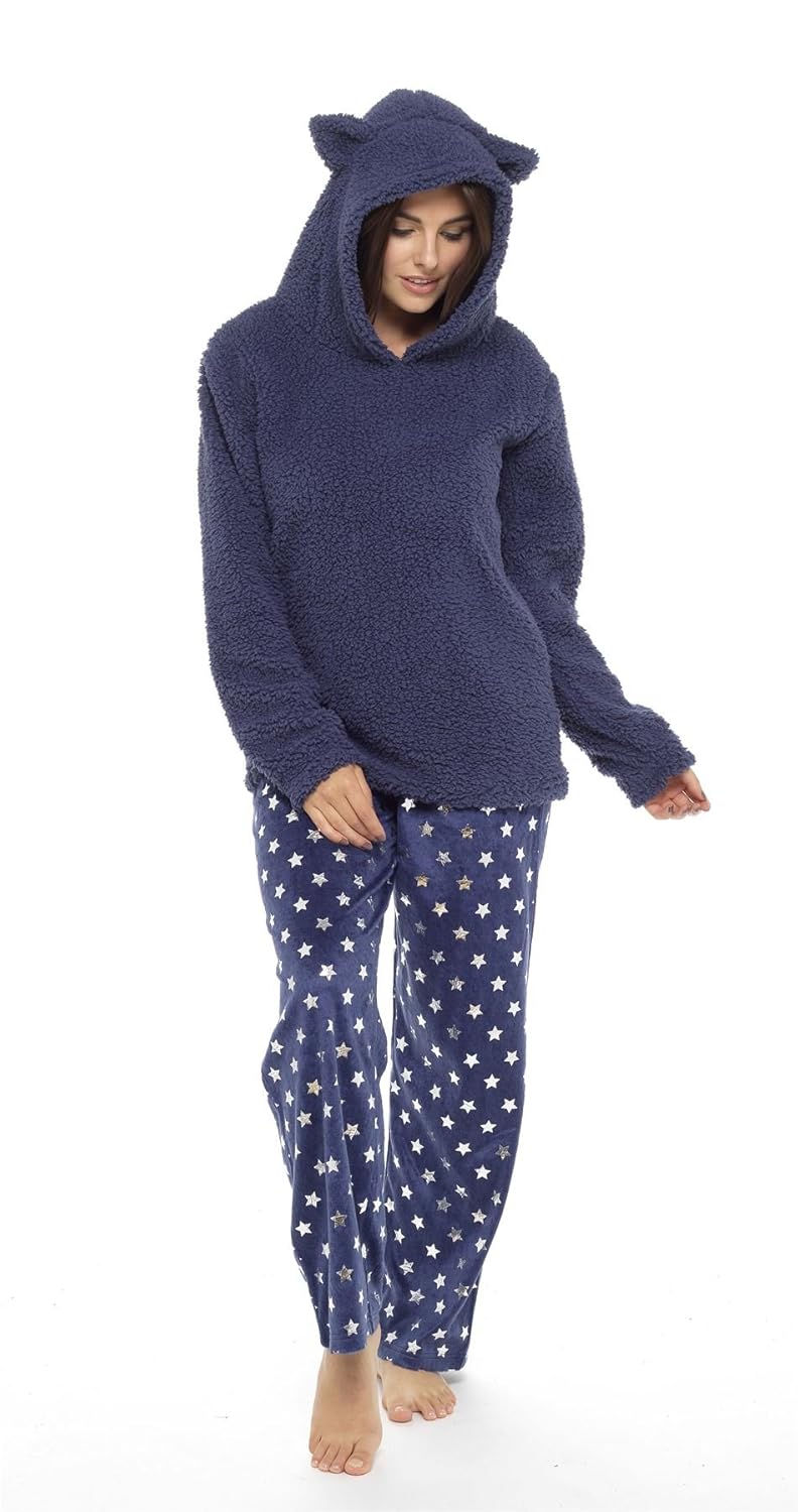 Ln657 Size 8 22 Fluffy Twosie Pyjama Set Womens Cat Bunny Snuggle Fleece Pyjamas Women S Clothing Clothing Mymobileindia Com