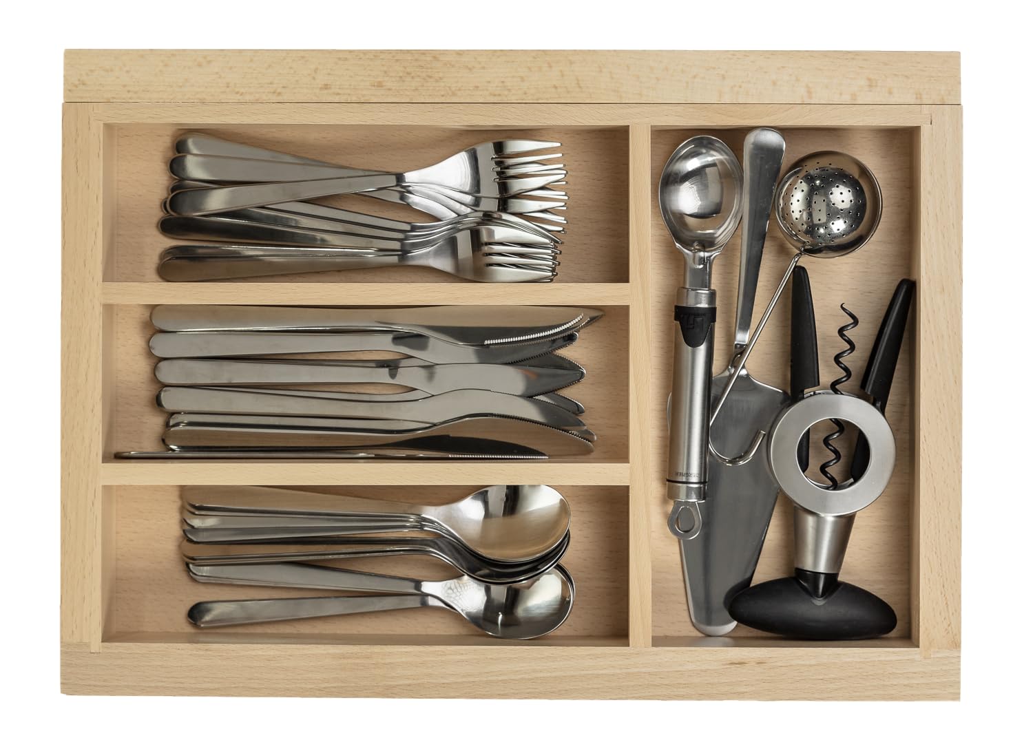 GTV - CUSTOMI drawer insert for kitchen drawers/useful cutlery tray for kitchens - cutlery tray for drawers/for drawer width 400-600 mm and drawer depth 450 mm, for AXIS/MB