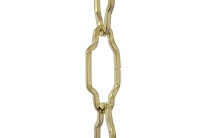 RCH Hardware CH-S57-33-PB-3 | 9 Gauge Decorative Solid Steel Motif Link Fixture Chain | 3 Foot Increments |Polished Brass Finish