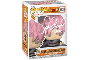 HOFSM.COM HALL OF FAME SPORTS MEMORABILIA Sean Schemmel Super Saiyan Rose Goku Black #1279 Voice Actor Facsimile Signed Reprint Laser Autographed Funko POP! Anime Animation Dragon Ball Z Figurine with Protector Case