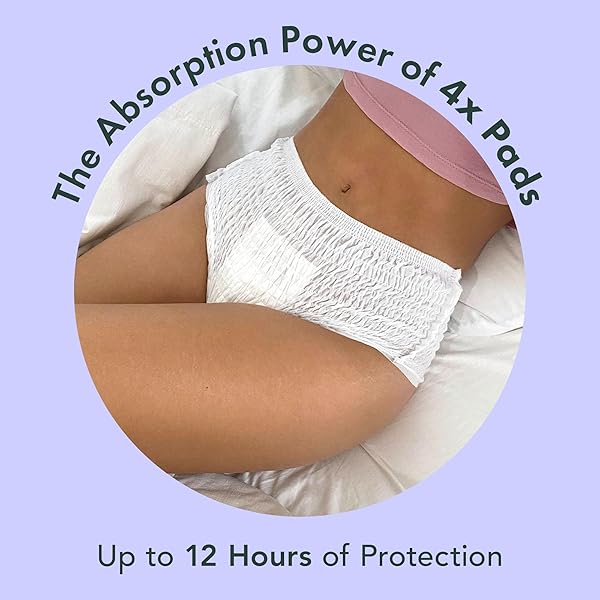 RAEL DISPOSABLE UNDERWEAR FOR WOMEN, ORGANIC COTTON COVER – INCONTINENCE PADS, POSTPARTUM ESSENTIALS, DISPOSABLE UNDERWEAR, UNSCENTED, MAXIMUM COVERAGE (SIZE S-M, 10 COUNT)
