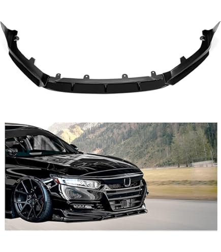 FREEMOTOR802 3-Piece Front Bumper Lip Spoiler For 2021-2022 Honda Accord (Gloss Black/White)