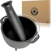 Backcountry Iron 4.75 inch Cast Iron Mortar and Pestle Set 2 Cup Spice Grinder