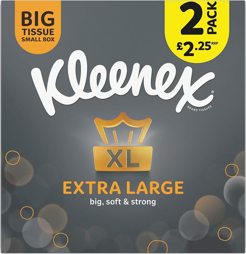 Kleenex Compact Extra Large 44 Tissues Pack of 2 Premium Ultra Soft