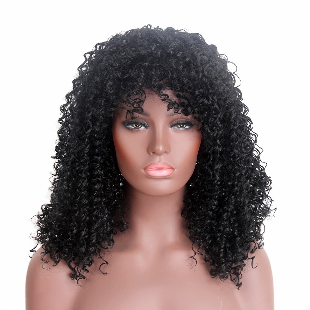Stfantasy Afro Wig Medium Length Long Curly Kinky 70s African