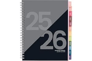 RILEYS & CO Rileys Academic Planner 2025-2026, Daily, Weekly & Monthly Planner, July 2025 - June 2026, Student Notes Pages, Twin-Wire Binding, Weekly Agenda for School & Work (8 x 6-Inches, Black, Geographic)