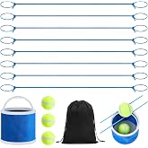 Soulchen 13 Pcs Team Building Game Set with Bucket and Balls, Blue | 8 Ropes, Bucket, 3 Balls, Storage Bag, Team Games for Adults Kids, Family Party Survivor Game, Outdoor Group Challenge Fun