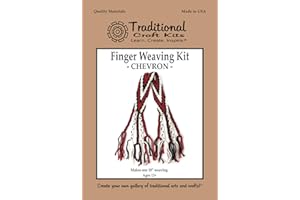 Traditional Craft Kits Finger Weaving Kit - Chevron - Arts & Crafts for Adults and Kids - Beginner Weaving Kit - Complete Craft Kit with Weaving Tools and Yarn