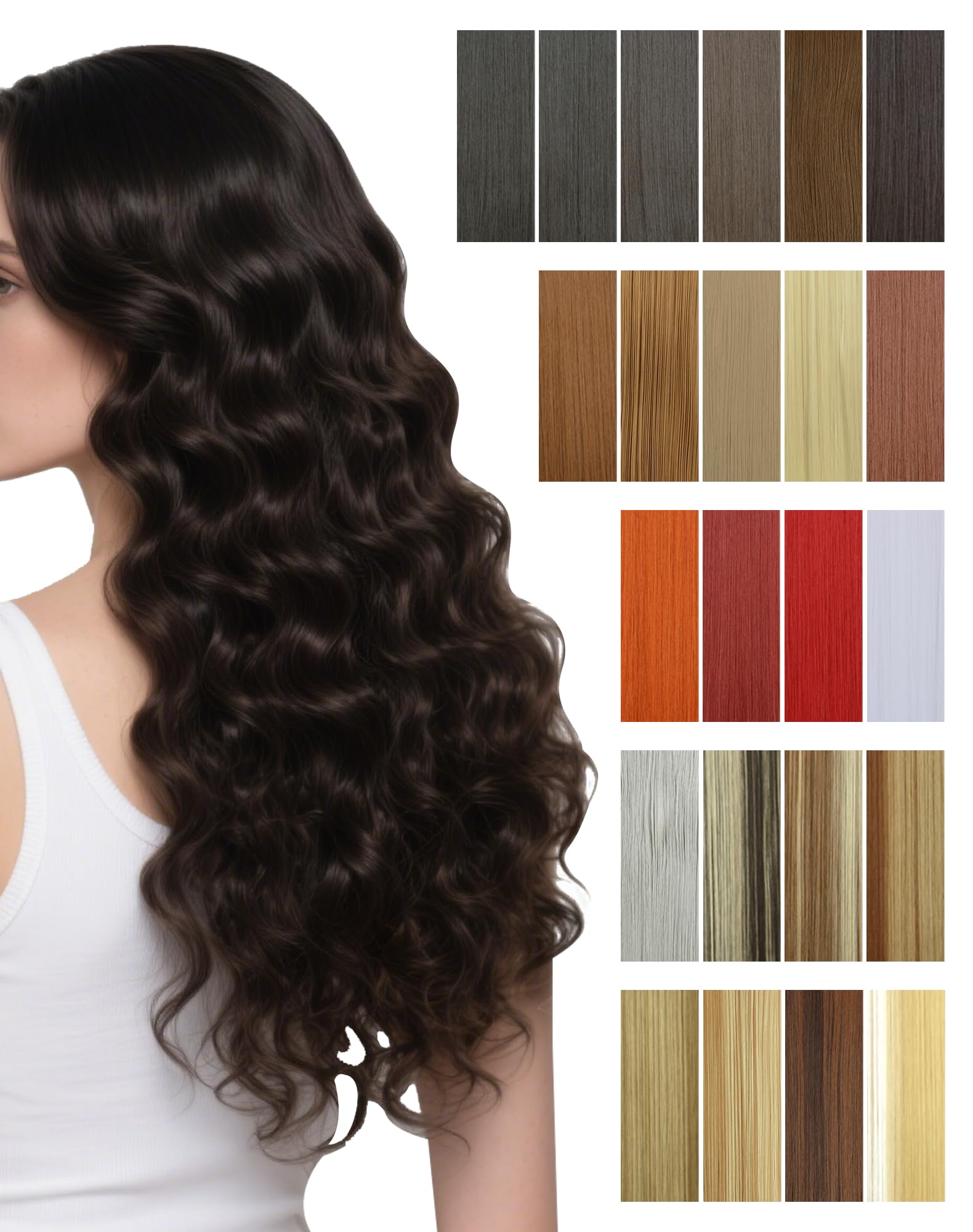 Clip In Hair Extensions 1 Pcs 5 Clips Half Full Head Synthetic Curly Hairpiece Natural Look