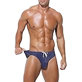 Arjen Kroos Men's Sexy Breathable Swim Briefs Quick Dry Tagless Bikini Swimwear with Drawstrings