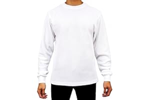 Access Men’s Heavyweight Thermal Shirt Crew Neck, Waffle Knit Long Sleeve Base Layer for Cold Weather