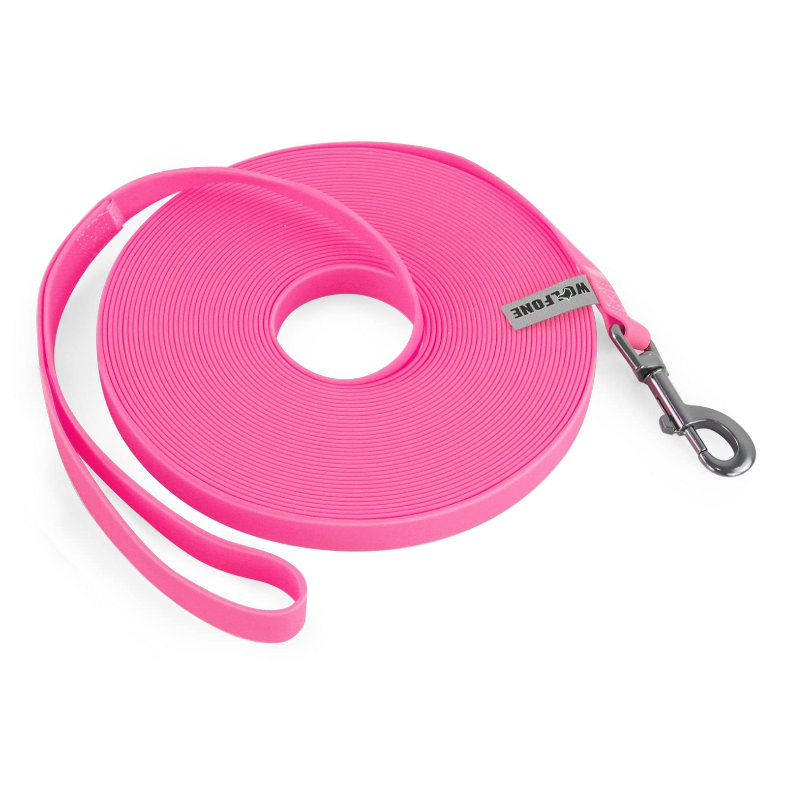 Wolfone Pink 12m Long Line Lead Waterproof Recall Training Dog Lead