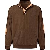 Auxo Mens Hoodies Pullover Corduroy Drawstring Long Sleeve Casual Lightweight Hooded Sweatshirt with Kanga Pocket