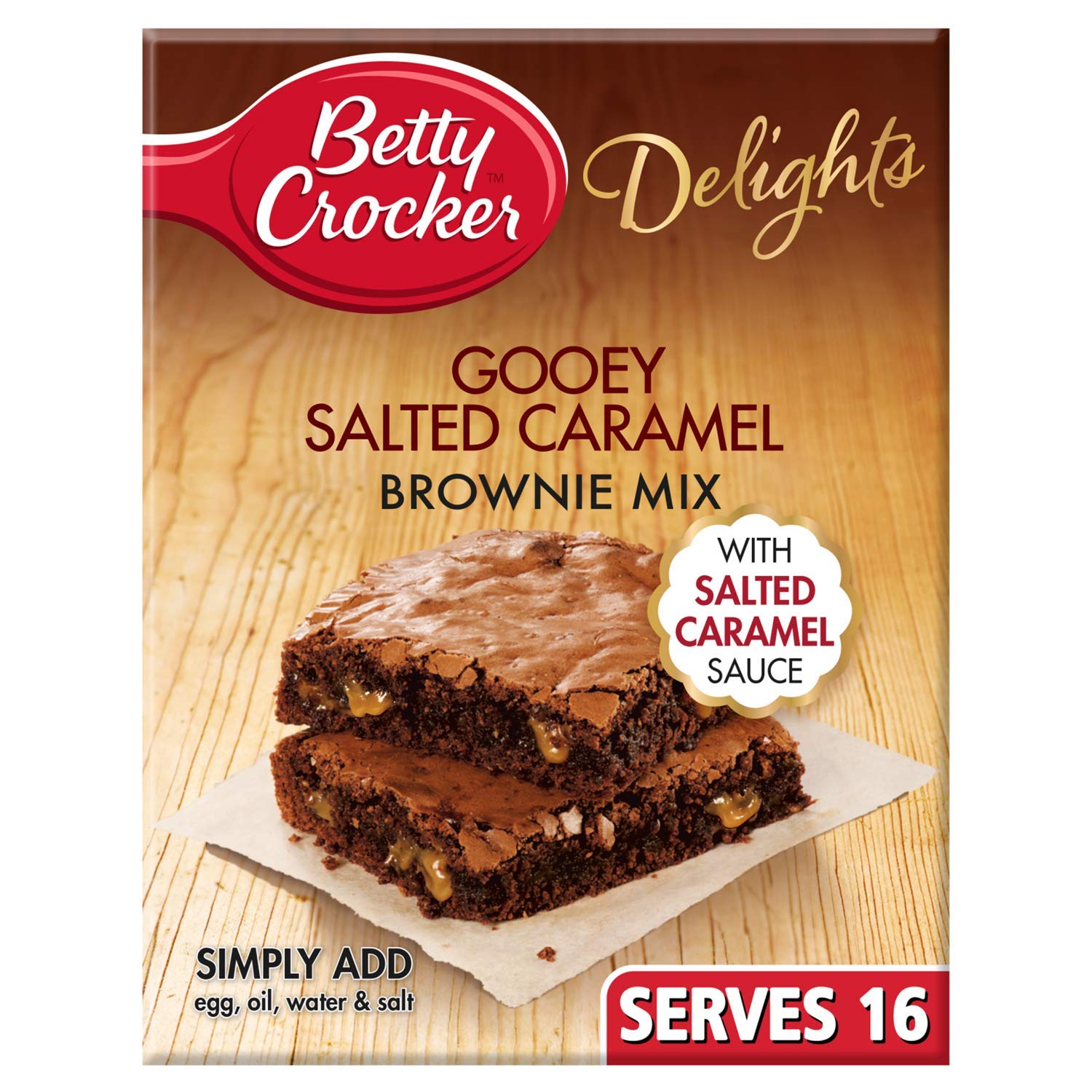 Betty Crocker Delights Gooey Salted Caramel Brownie Mix 430g (Pack of 2
